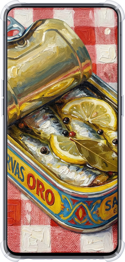 Силикон с усиленными углами чехол Vintage Sardine Tin Phone для Oppo Reno 2 - 6772sp-1864 изображение 