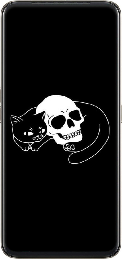 TPU чехол С изображением кота и черепа для Oppo Reno 2Z - 6491b-1867 изображение 