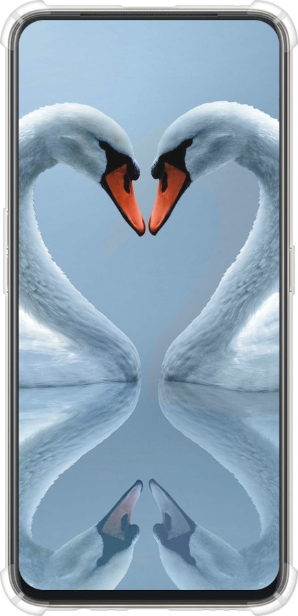 Силикон с усиленными углами чехол Лебеди для Oppo Reno 2Z - 6007sp-1867 изображение 