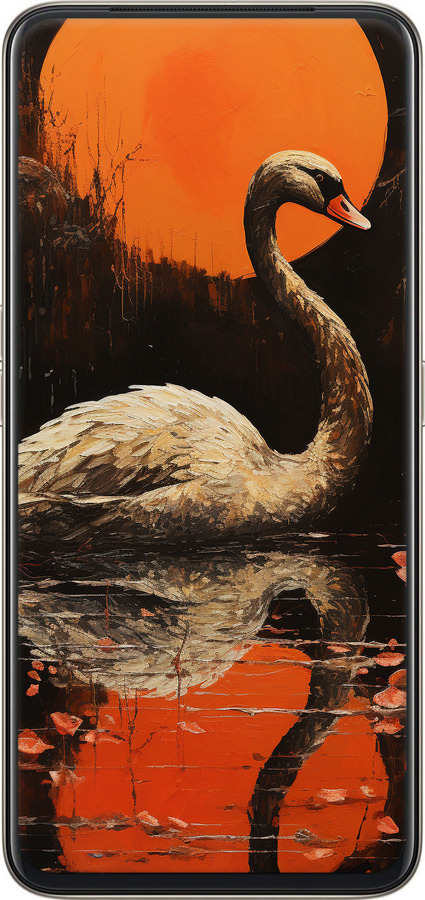 2D пластиковый чехол Лебедь для Oppo Reno 2Z - 5964t-1867 изображение 