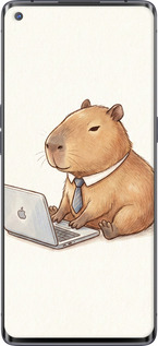 2D пластиковый чехол Funny Capybara CEO Working для Oppo Reno 3 Pro - 6777t-1878 изображение 