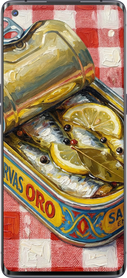 2D пластиковый чехол Vintage Sardine Tin Phone для Oppo Reno 3 Pro - 6772t-1878 изображение 