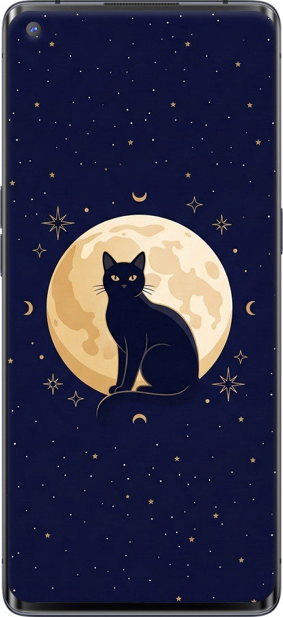2D пластиковый чехол Cute Cat Celestial/Witchy для Oppo Reno 3 Pro - 6787t-1878 изображение 