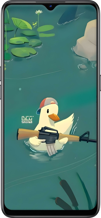 Силиконовый чехол Уточка с автоматом для Oppo Reno 3 - 6356u-1901 изображение 