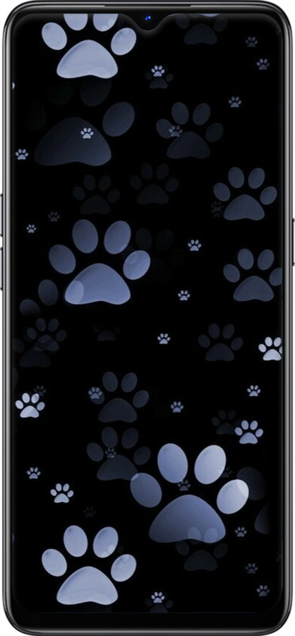 2D пластиковий чехол З синіми відбитками лап для Oppo Reno 3 - 6441t-1901 изображение 