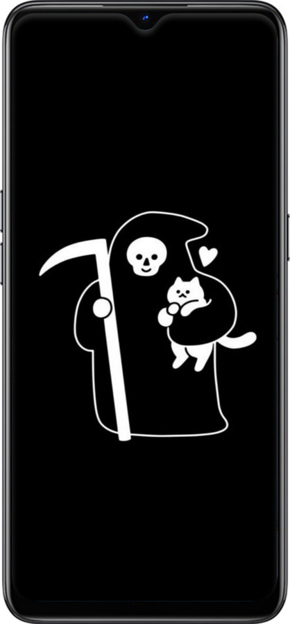 2D пластиковый чехол Минималистичный арт: смерть и кошка для Oppo Reno 3 - 6529t-1901 изображение 