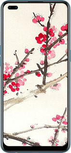 TPU чехол Принт с изображением цветения сакуры для Oppo Reno 4 Lite - 6545b-2099 изображение 