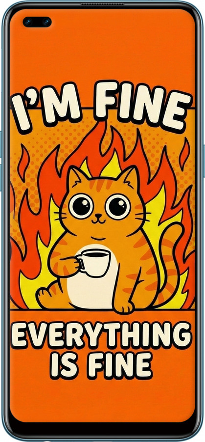 TPU чехол Funny Cat для Oppo Reno 4 Lite - 6786b-2099 изображение 