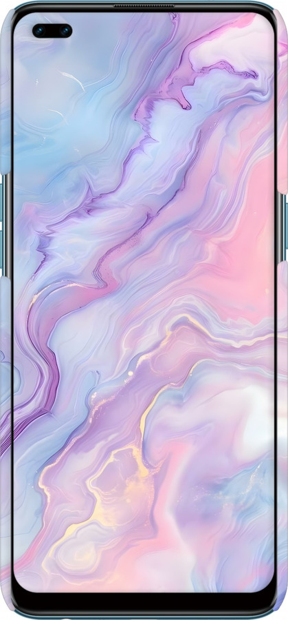 3D пластиковий матовий чехол Нежный мрамор для Oppo Reno 4 Lite - 6310m-2099 изображение 