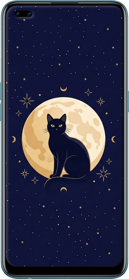 Силиконовый чехол Cute Cat Celestial/Witchy для Oppo Reno 4 Lite - 6787u-2099 изображение 