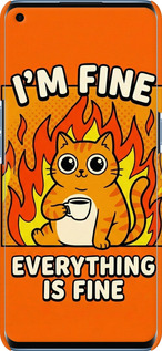 3D пластиковый матовый чехол Funny Cat для Oppo Reno 4 Pro - 6786m-2024 изображение 