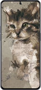 Силиконовый чехол Котёнок из пятен и линий для Oppo Reno8 Pro 5G - 119u-2615 изображение 