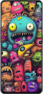 Силиконовый чехол Cмешные монстры для Oppo Reno8 Pro 5G - 5549u-2615 изображение 