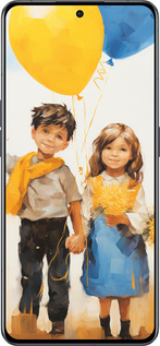 Силиконовый чехол Дети с шариками для Oppo Reno8 Pro 5G - 5659u-2615 изображение 