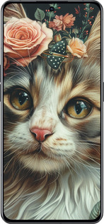 Силиконовый чехол Cats and flowers для Oppo Reno8 Pro 5G - 6069u-2615 изображение 