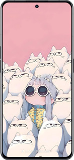 Силиконовый чехол Малышка с котами для Oppo Reno8 Pro 5G - 6295u-2615 изображение 