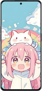 Силиконовый чехол Девочка аниме радуга для Oppo Reno8 Pro 5G - 6304u-2615 изображение 