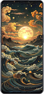 Силиконовый чехол Арт волны для Oppo Reno8 Pro 5G - 6332u-2615 изображение 