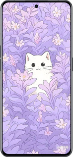 Силиконовый чехол Котик в цветах для Oppo Reno8 Pro 5G - 6390u-2615 изображение 