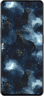 Силиконовый чехол Изображение Кошек с тёмной акварелью для Oppo Reno8 Pro 5G - 6521u-2615 изображение 