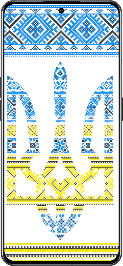 Силиконовый чехол Герб - вышиванка желто-голубая для Oppo Reno8 Pro 5G - 1197u-2615 изображение 