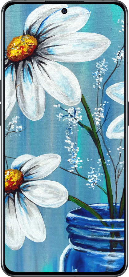 Силіконовий чехол Красиві арт-ромашки для Oppo Reno8 Pro 5G - 4031u-2615 изображение 