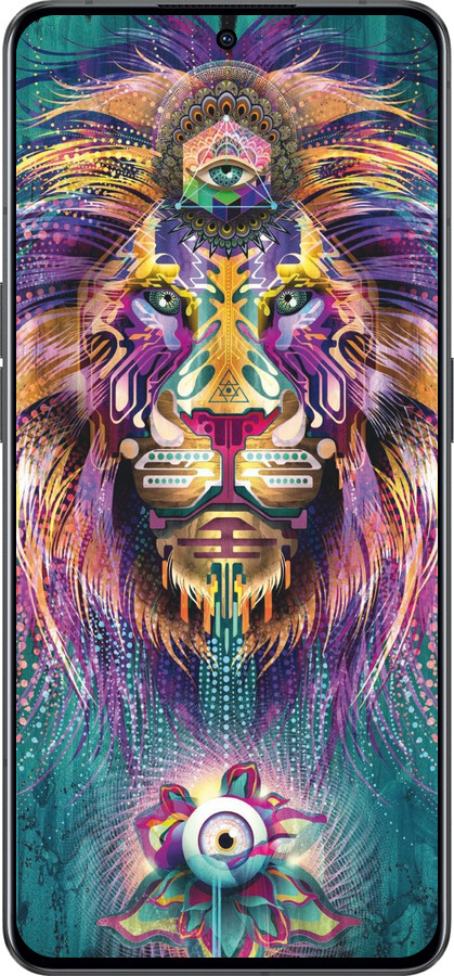 Силиконовый чехол Люминесцентный лев для Oppo Reno8 Pro 5G - 4037u-2615 изображение 