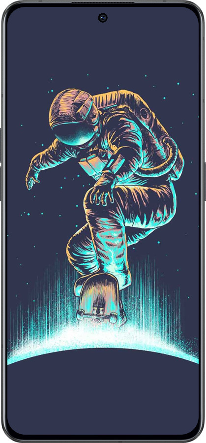 Силиконовый чехол Космонавт на скейтборде для Oppo Reno8 Pro 5G - 4145u-2615 изображение 