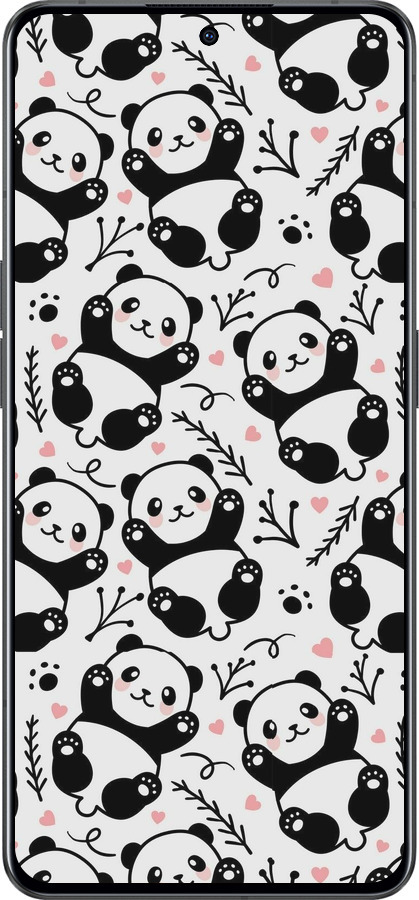 Силиконовый чехол Панды для Oppo Reno8 Pro 5G - 4318u-2615 изображение 