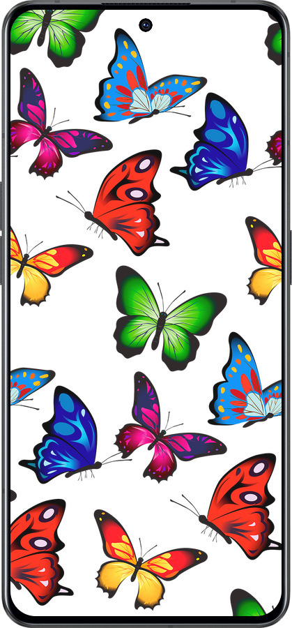 Силиконовый чехол Красочные мотыльки для Oppo Reno8 Pro 5G - 4761u-2615 изображение 