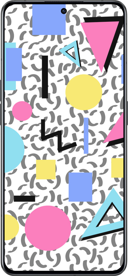 Силиконовый чехол Color shapes для Oppo Reno8 Pro 5G - 4893u-2615 изображение 