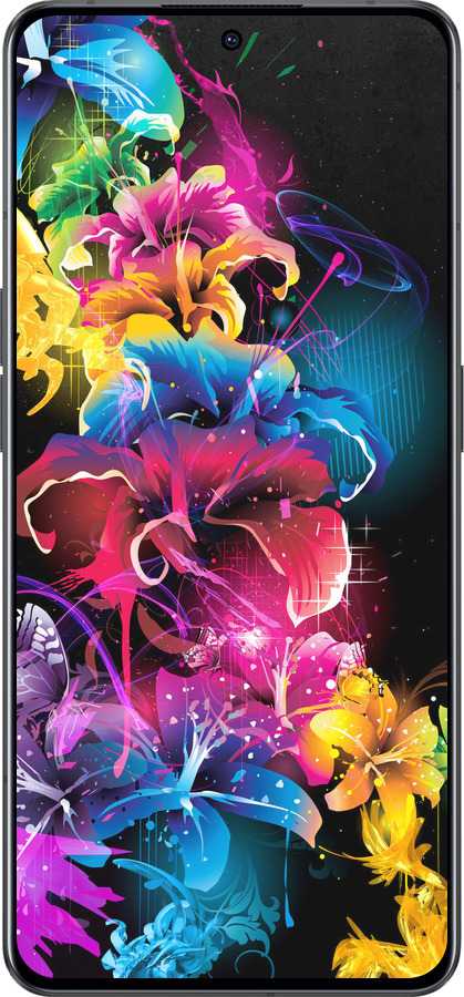 Силиконовый чехол Абстрактные цветы для Oppo Reno8 Pro 5G - 511u-2615 изображение 