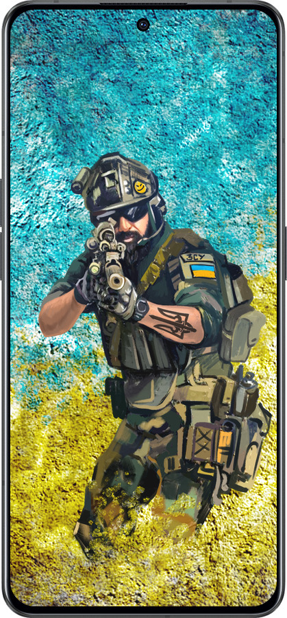 Силиконовый чехол Воин ЗСУ для Oppo Reno8 Pro 5G - 5311u-2615 изображение 