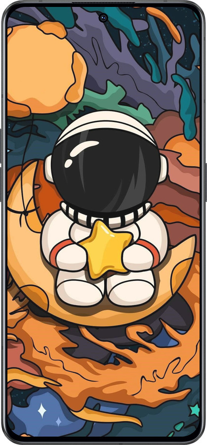 Силиконовый чехол Астронавт и звезда для Oppo Reno8 Pro 5G - 5326u-2615 изображение 