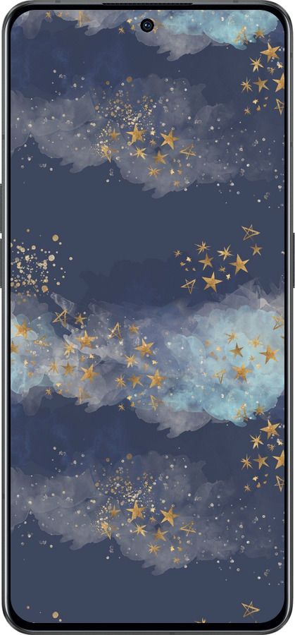 Силиконовый чехол Ночь золотые звезды для Oppo Reno8 Pro 5G - 5421u-2615 изображение 