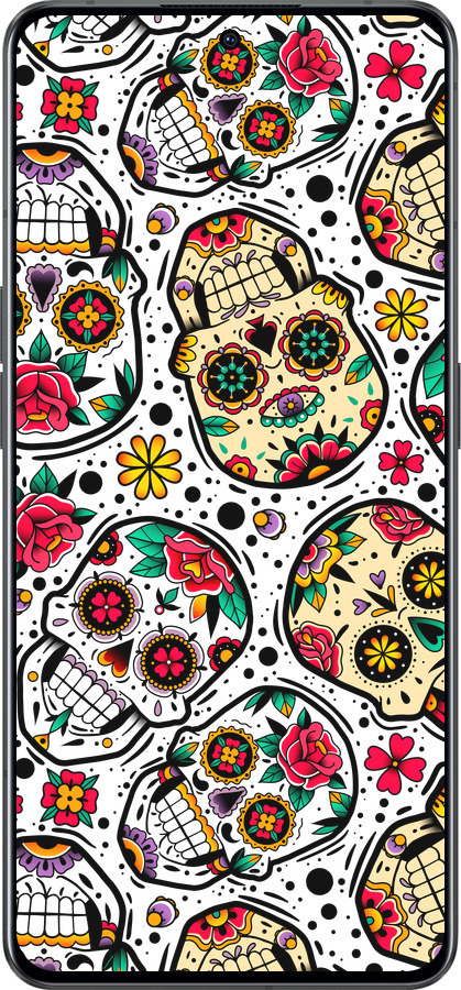 Силиконовый чехол Черепа для Oppo Reno8 Pro 5G - 5471u-2615 изображение 