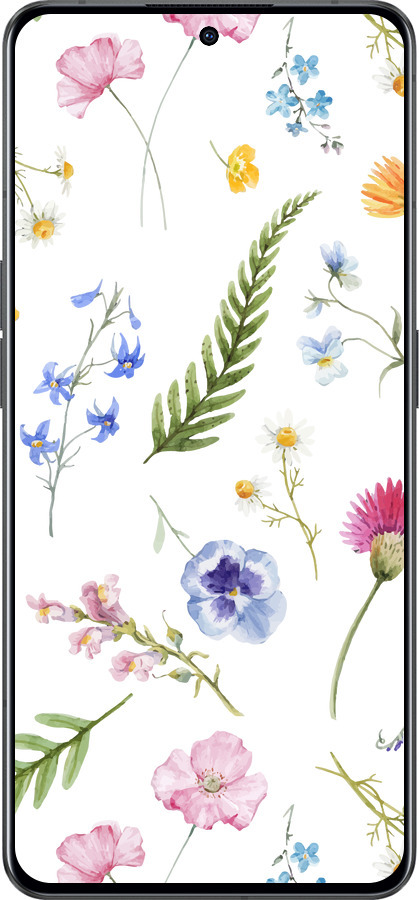 Силиконовый чехол Цветочный фон v2 для Oppo Reno8 Pro 5G - 5472u-2615 изображение 