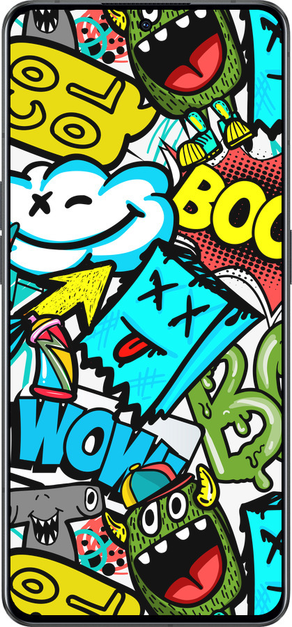 Силиконовый чехол Стикеры v4 для Oppo Reno8 Pro 5G - 5508u-2615 изображение 