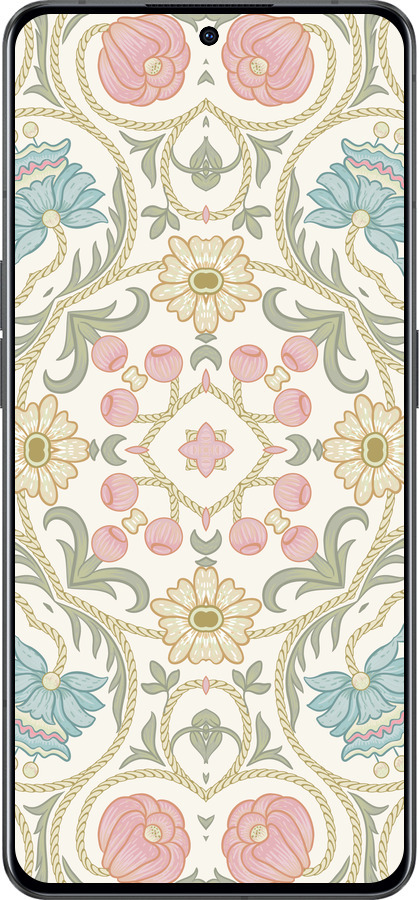 Силиконовый чехол Цветочный орнамент v2 для Oppo Reno8 Pro 5G - 5513u-2615 изображение 