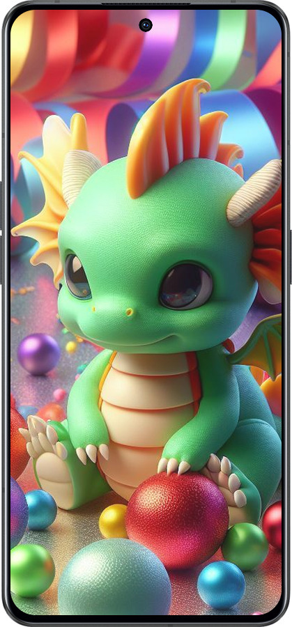 Силиконовый чехол Веселый дракончик для Oppo Reno8 Pro 5G - 5812u-2615 изображение 