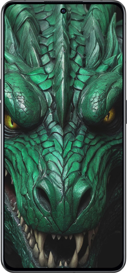 Силиконовый чехол Зелёный дракон v2 для Oppo Reno8 Pro 5G - 5817u-2615 изображение 