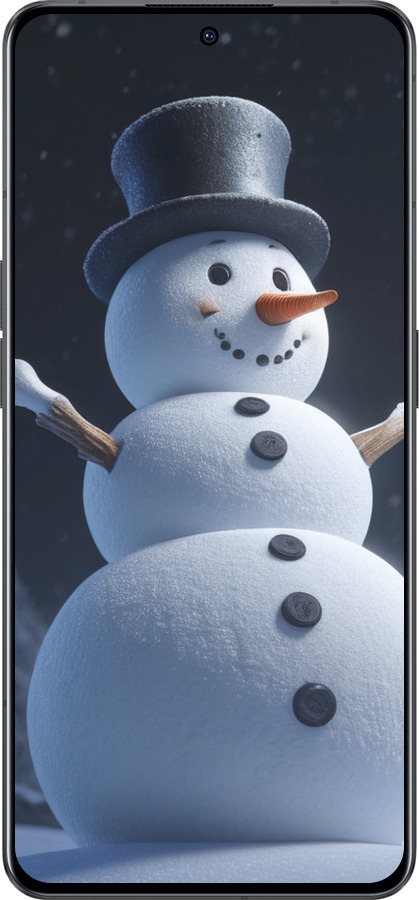 Силиконовый чехол Снеговик для Oppo Reno8 Pro 5G - 5826u-2615 изображение 