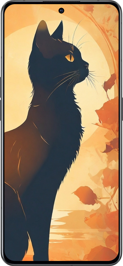 Силиконовый чехол Черная кошка v2 для Oppo Reno8 Pro 5G - 5830u-2615 изображение 