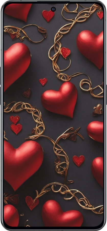 Силіконовий чехол Сердечки для Oppo Reno8 Pro 5G - 5831u-2615 изображение 