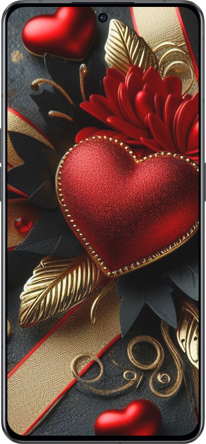 Силиконовый чехол Сердечки v2 для Oppo Reno8 Pro 5G - 5832u-2615 изображение 