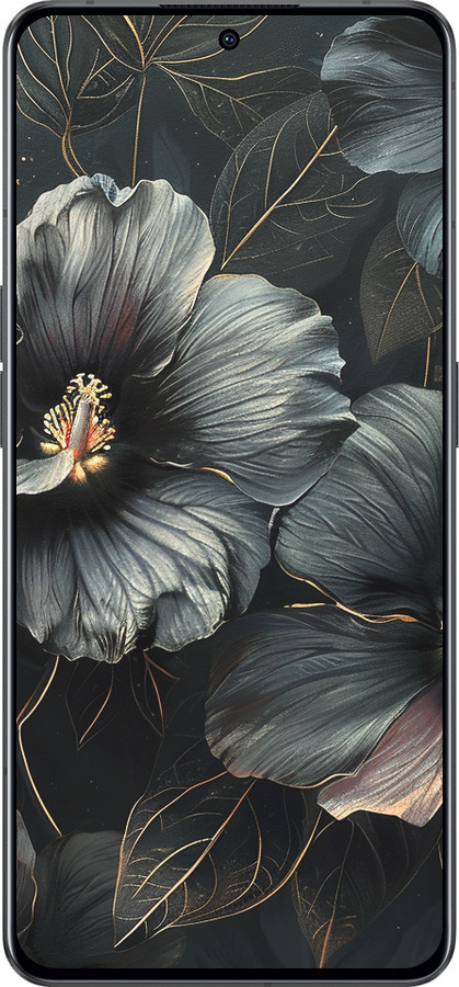 Силиконовый чехол Черные цветы для Oppo Reno8 Pro 5G - 6031u-2615 изображение 