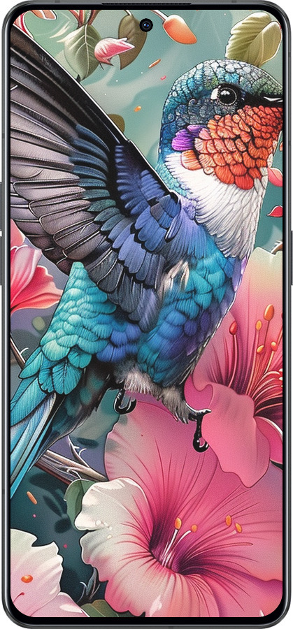 Силиконовый чехол Сказочная колибри для Oppo Reno8 Pro 5G - 6051u-2615 изображение 