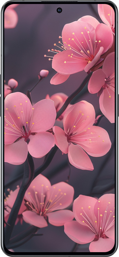 Силиконовый чехол Пурпурная сакура для Oppo Reno8 Pro 5G - 6075u-2615 изображение 