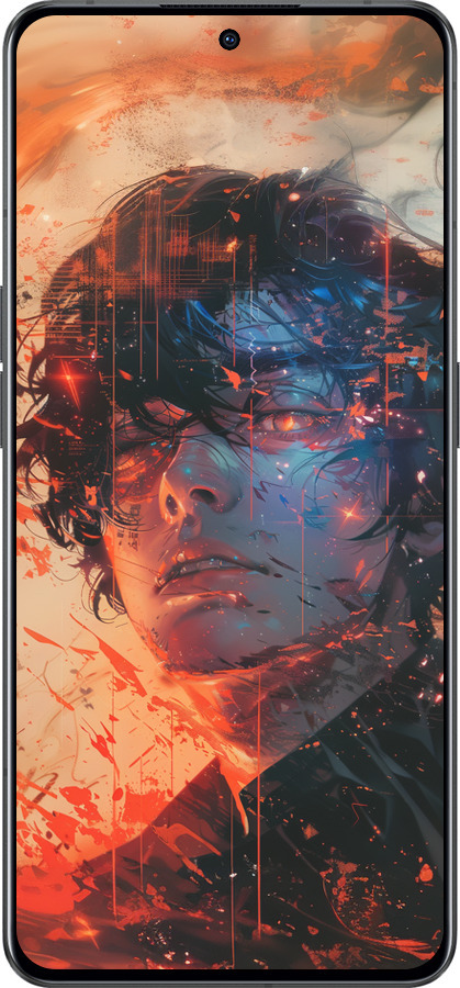 Силиконовый чехол Лицо в пламени для Oppo Reno8 Pro 5G - 6127u-2615 изображение 