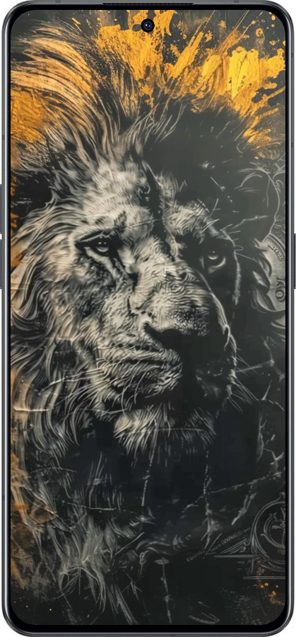 Силиконовый чехол Лев в золотых красках для Oppo Reno8 Pro 5G - 6155u-2615 изображение 